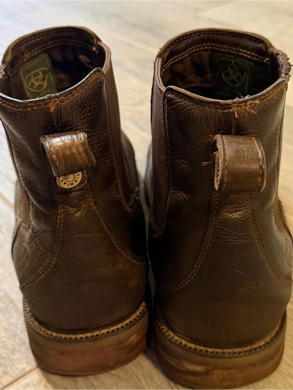 Ariat Men's Brown Leather Chelsea Ankle Boots 10.5D Waterproof Round Toe